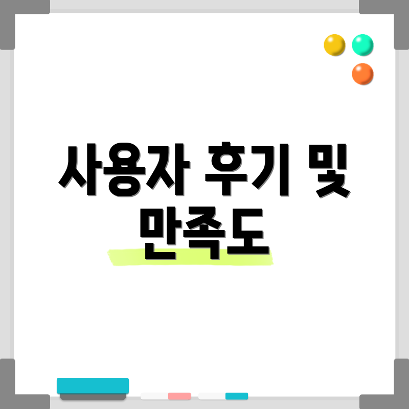 사용자 후기 및 만족도