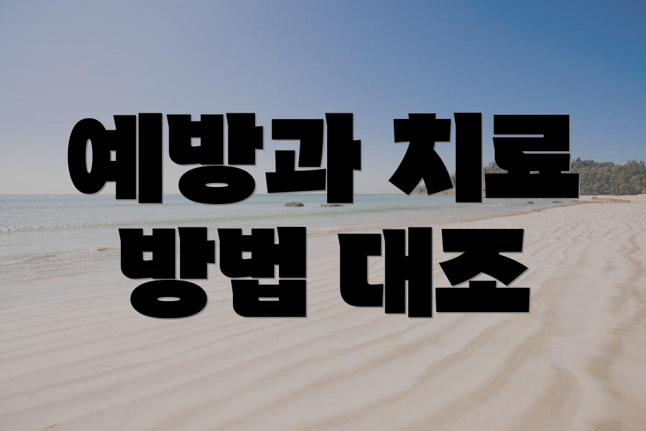 예방과 치료 방법 대조