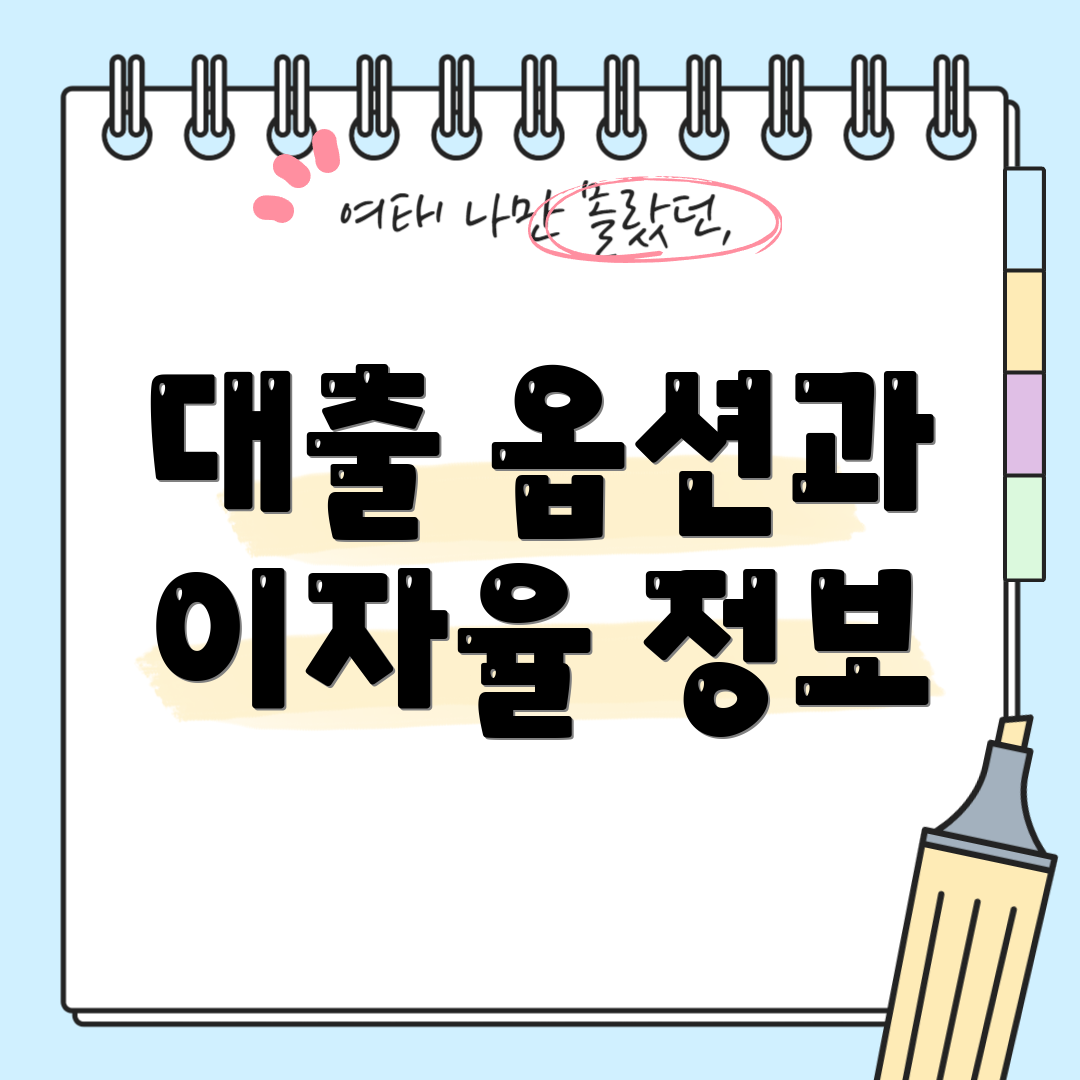 대출 옵션과 이자율 정보