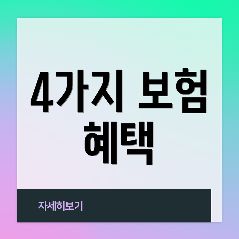 4가지 보험 혜택