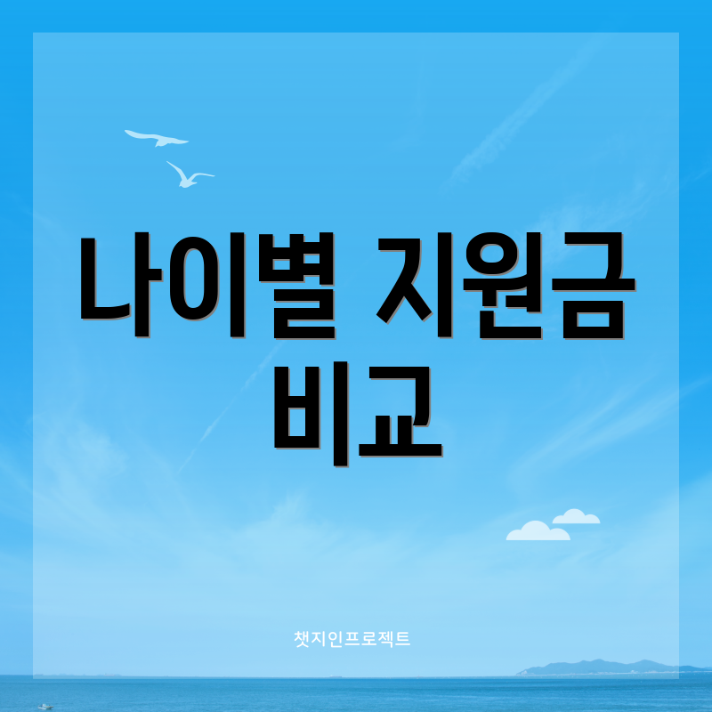 나이별 지원금 비교