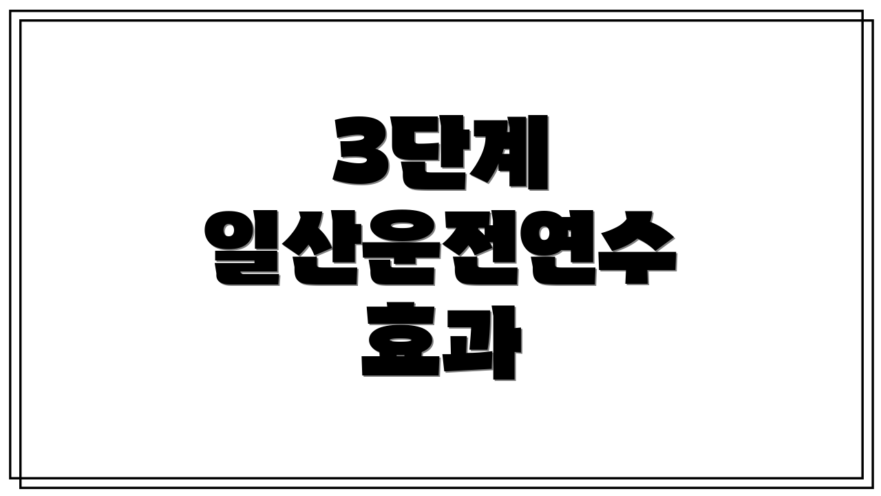 3단계 일산운전연수 효과