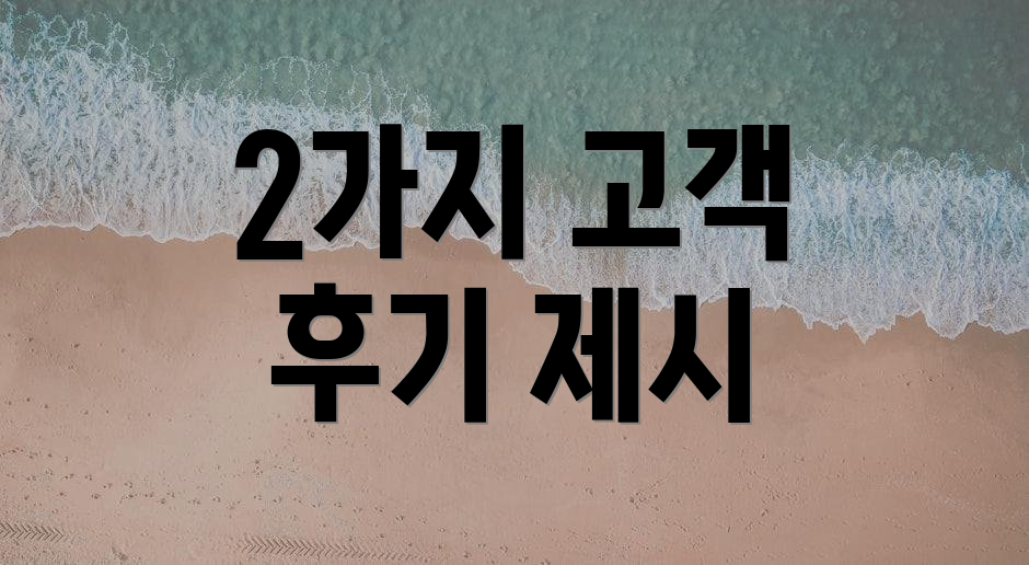 2가지 고객 후기 제시