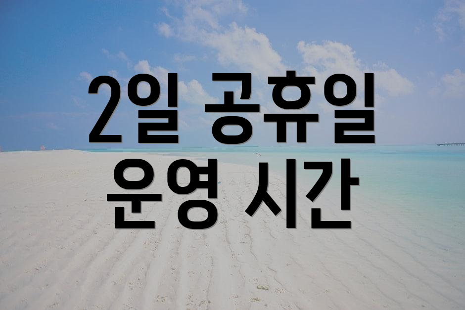 2일 공휴일 운영 시간