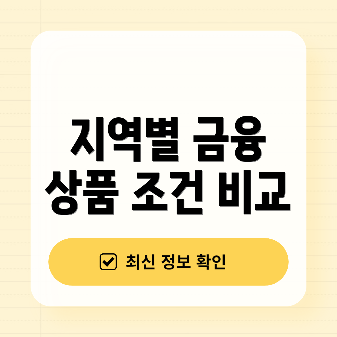 지역별 금융 상품 조건 비교