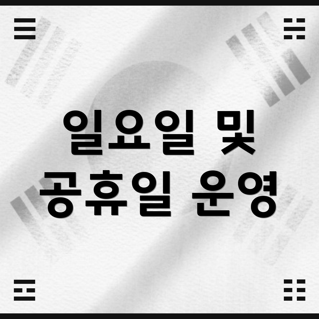 일요일 및 공휴일 운영