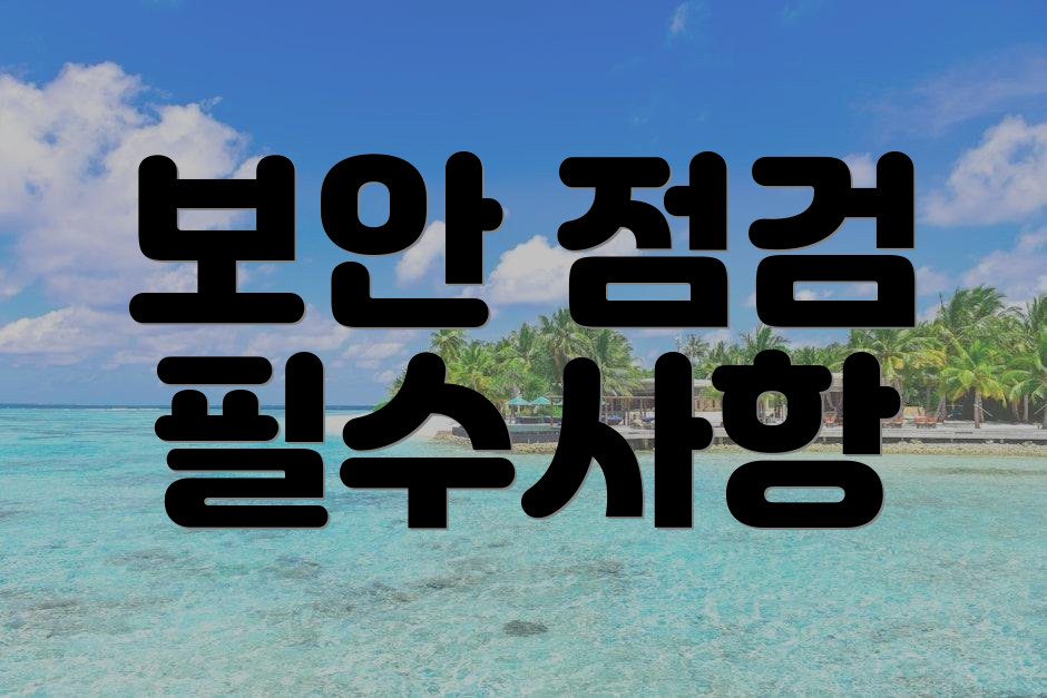 보안 점검 필수사항