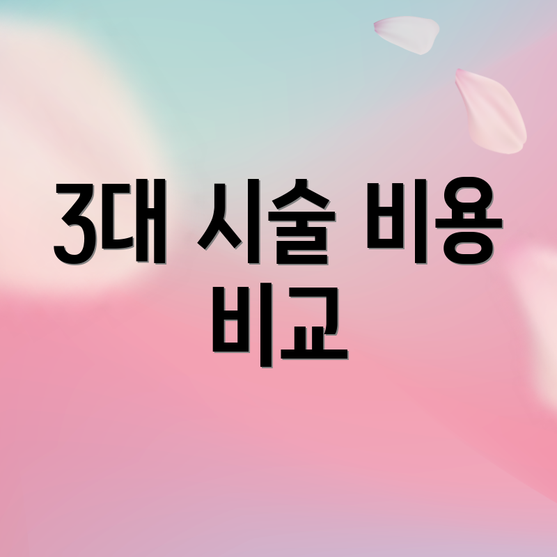 3대 시술 비용 비교