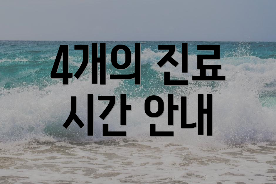 4개의 진료 시간 안내