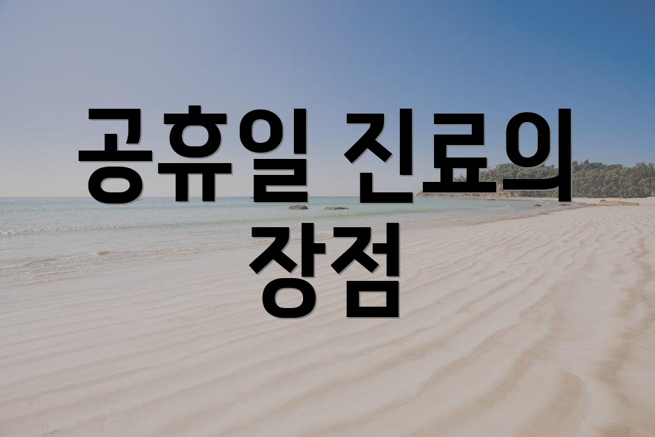 공휴일 진료의 장점