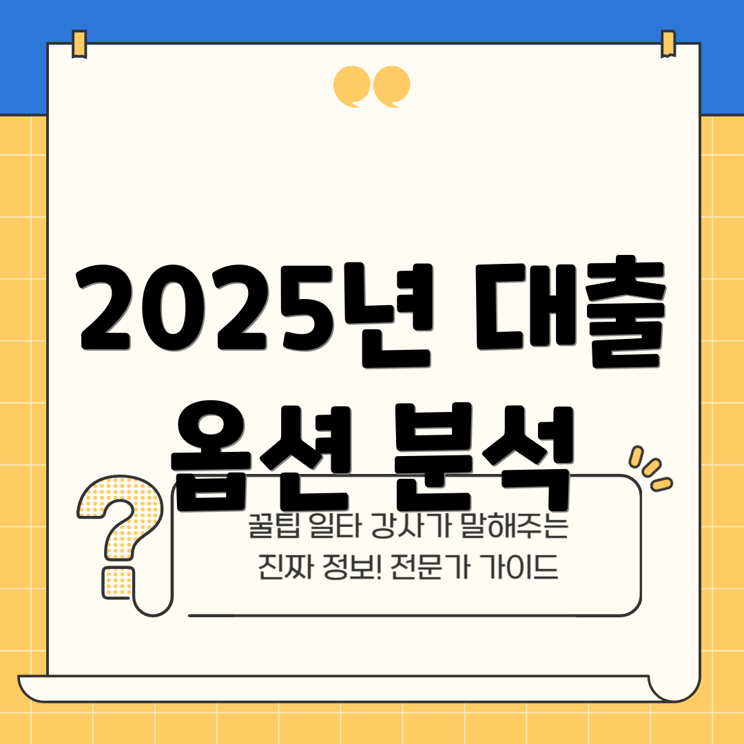 2025년 대출 옵션 분석