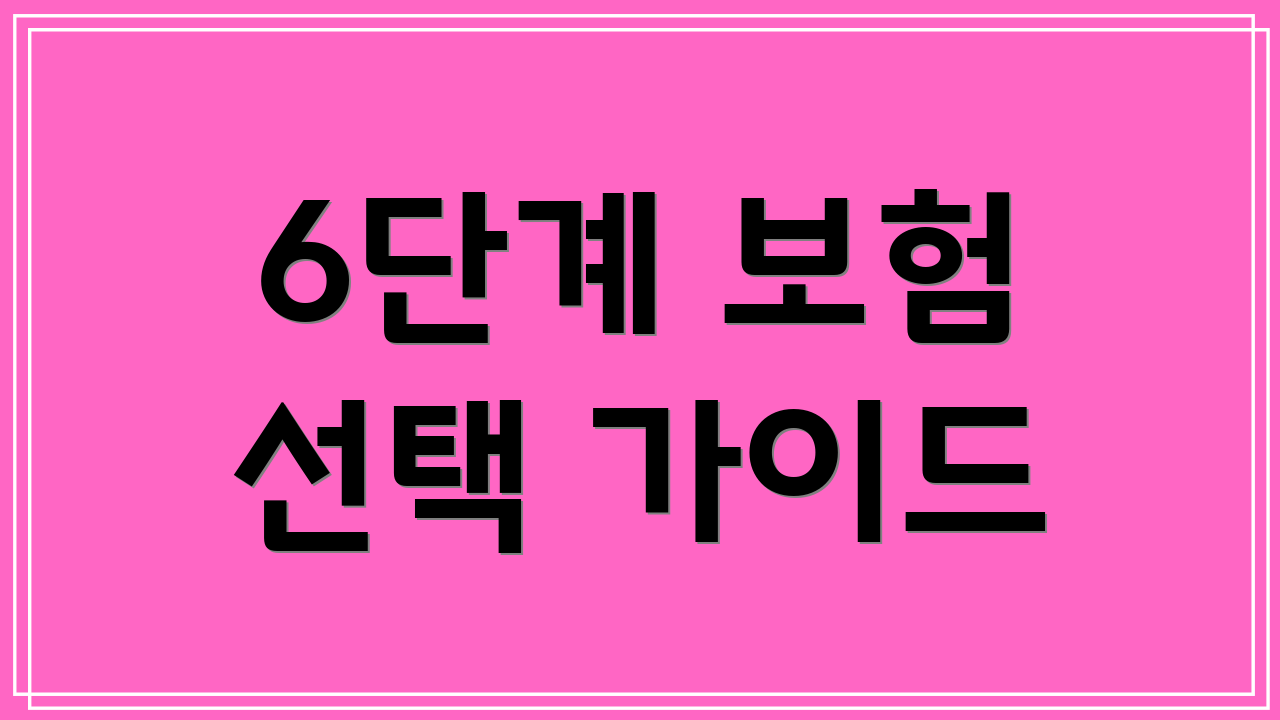 6단계 보험 선택 가이드