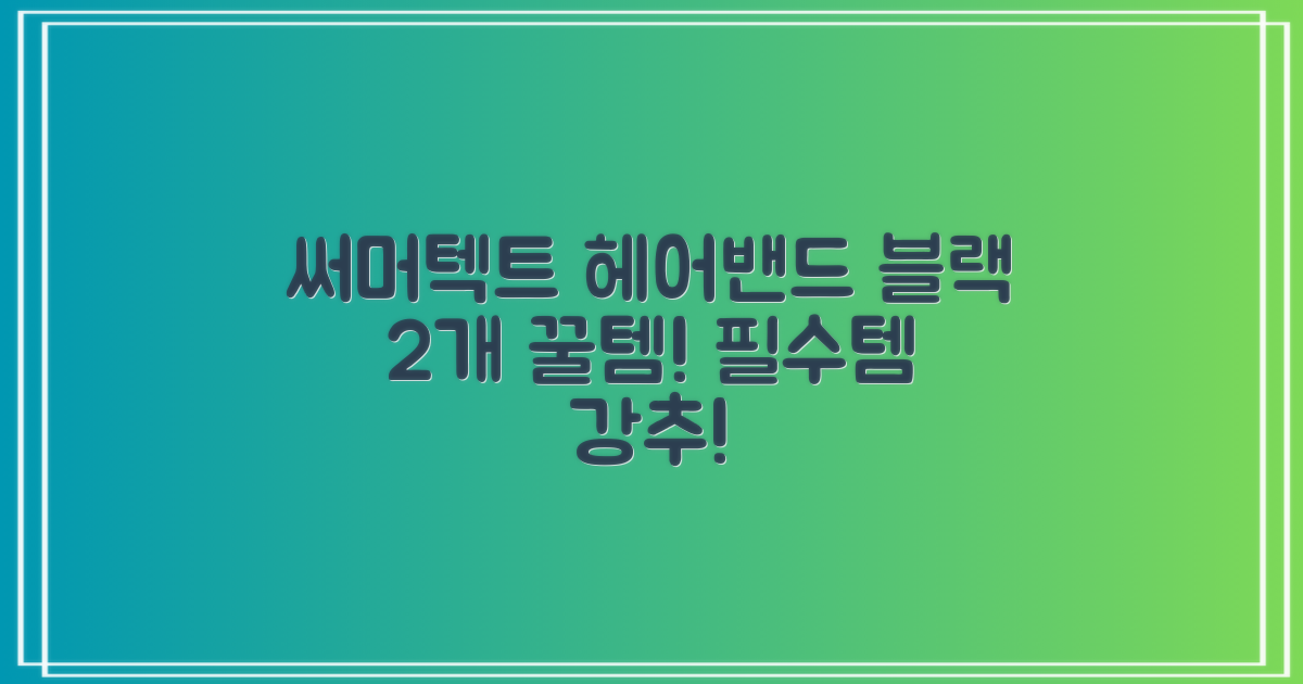 써머텍트 기능성 헤어밴드, 블랙, 2개 추천 리뷰
