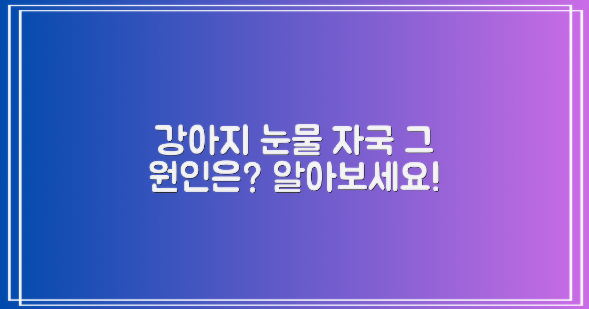 강아지 눈물 자국, 왜 생길까요?