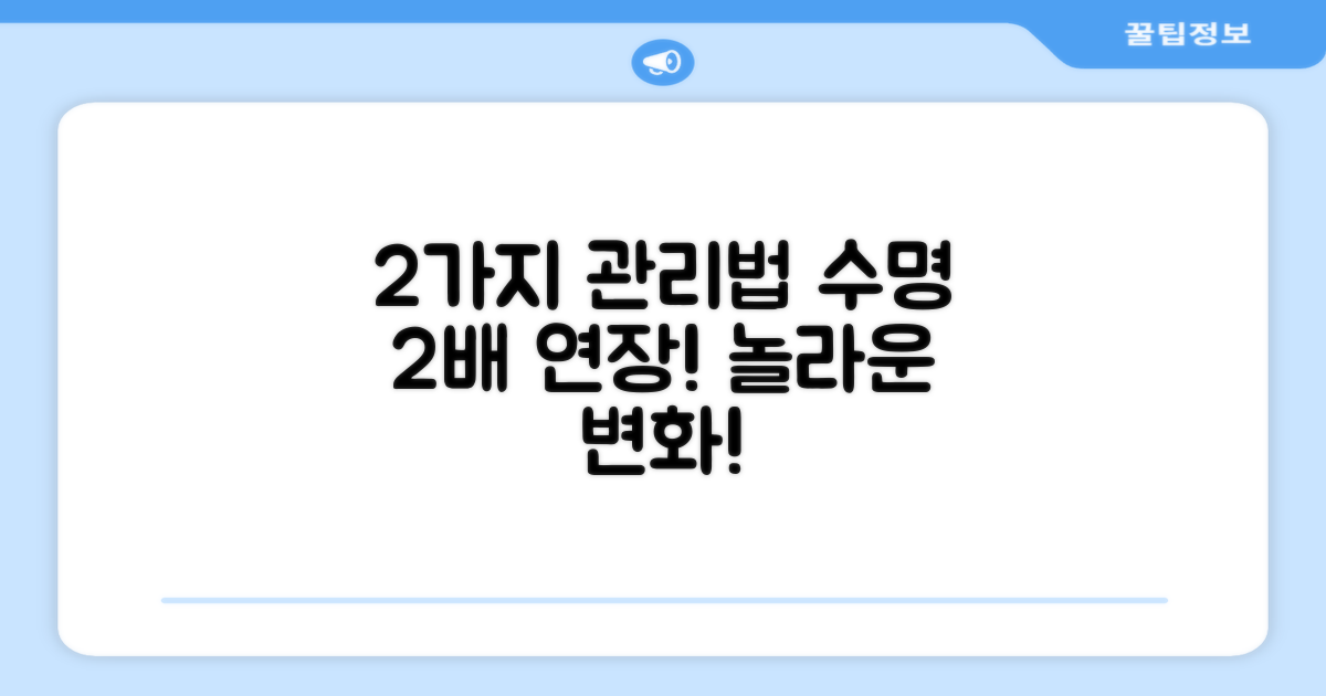 2가지 관리 및 수명 연장