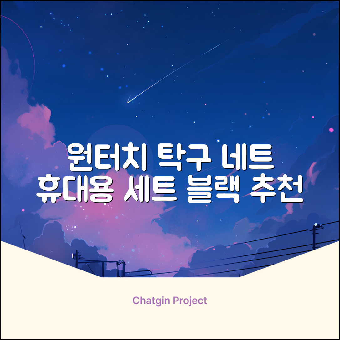 원터치 탁구 지주 네트 휴대용 탁구네트 세트, 1개, 블랙 추천 리뷰