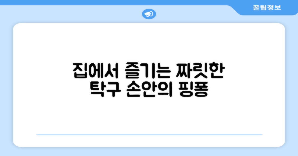 짜릿한 탁구, 집에서 즐기자