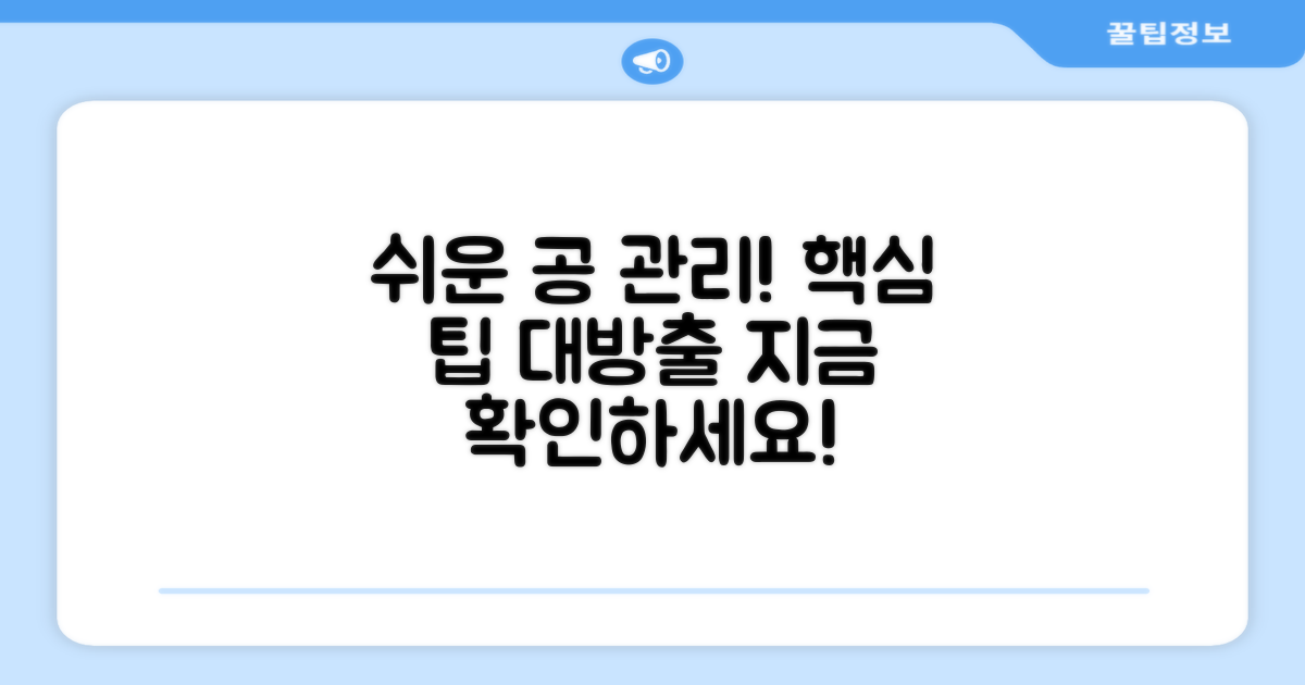 공 관리, 이렇게 하세요!