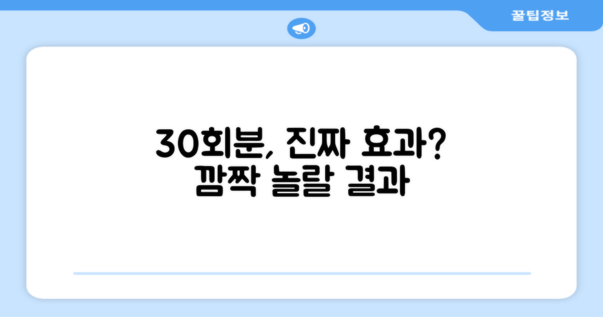 30회분, 얼마나 효과적일까?
