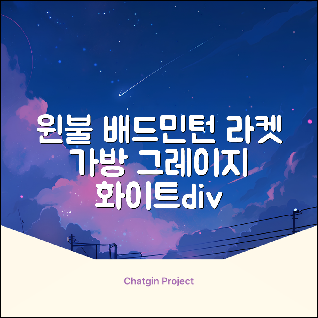 윈불 2단 배드민턴 테니스 라켓 가방, 그레이지 화이트, 1개 추천 리뷰