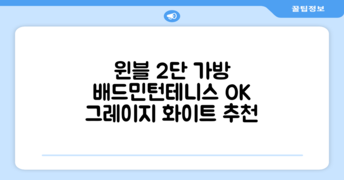 윈불 2단 배드민턴 테니스 라켓 가방, 그레이지 화이트, 1개 추천 리뷰
