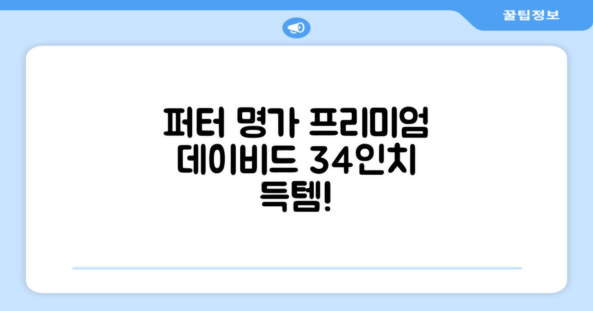 데이비드 프리미엄 투어 퍼터 말렛 블레이드 + 자석티 증정 퍼트 반달 일자, 34인치 추천 리뷰