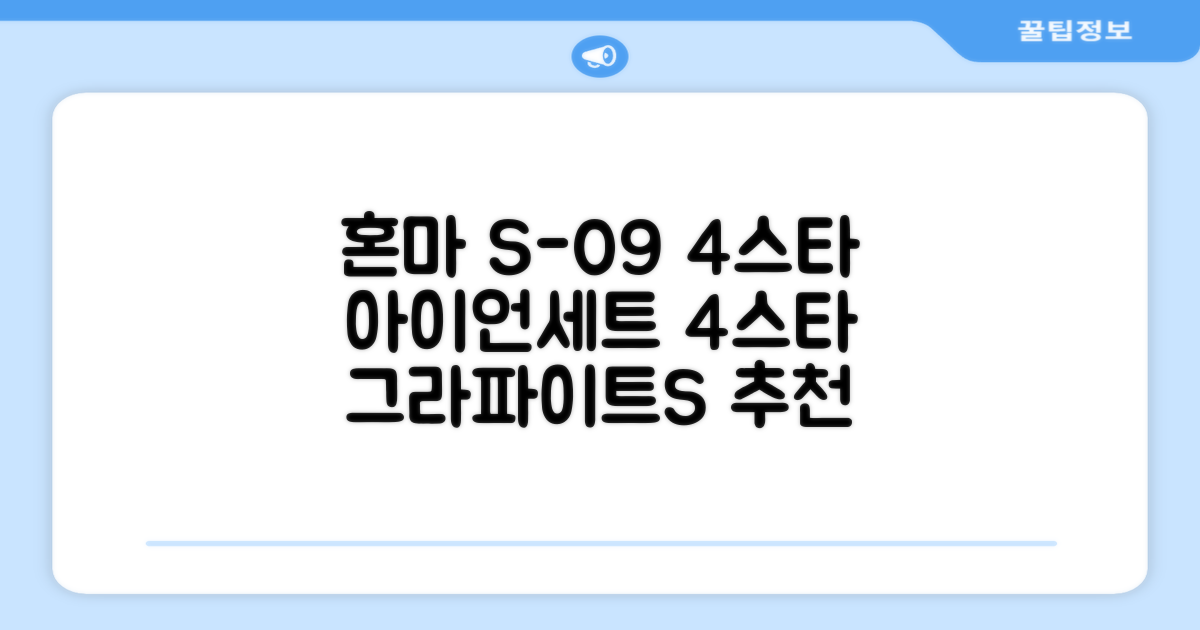 혼마아이언세트 남자아이언세트 S-09 혼마아이언 4스타 4/5/6/7/8/9/10/11/A/S 아이언커버 포함, 그라파이트S 추천 리뷰