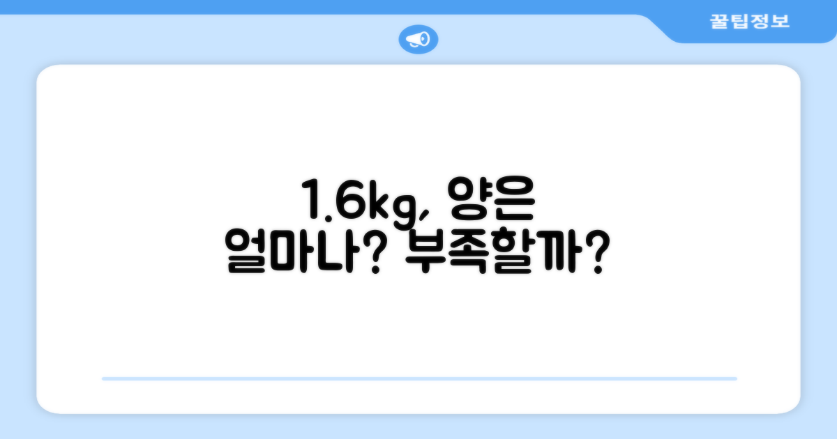 1.6kg, 양은 충분할까요?